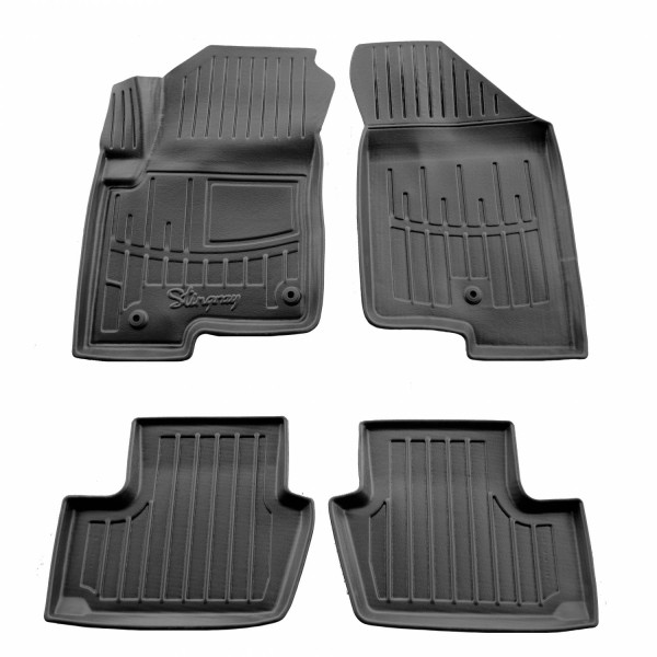 Kummist 3D jalamatid JEEP Patriot 2007-2016a., 4 pc. (2 clips on FL) / must / 5046094 / kõrgendatud servad