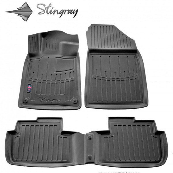 Kummist 3D jalamatid PEUGEOT 407 2004-2011a., 4 pc. / must / 5016134 / kõrgendatud servad