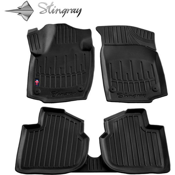 Kummist 3D jalamatid SKODA Rapid 2012-2019a., 5 tk / must / 5020035 / kõrgendatud servad