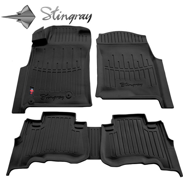 Kummist 3D jalamatid TOYOTA Land Cruiser Prado J120 2002-2009a., 5 tk / must / 5022095 / kõrgendatud servad