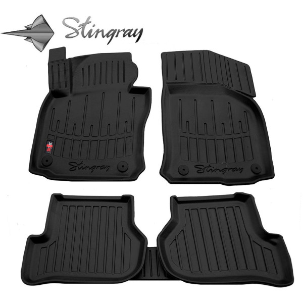 Kummist 3D jalamatid SKODA Octavia II A5 2004-2013a., 5 tk / must / 5020045 / kõrgendatud servad