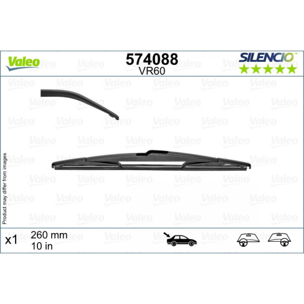 Tagumine klaasipuhasti Valeo Silencio Rear VR60, 260 mm