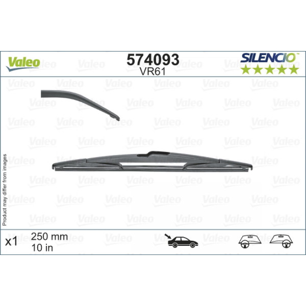 Tagumine klaasipuhasti Valeo Silencio Rear VR61, 250 mm