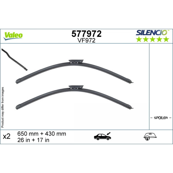 Puhastite komplekt Valeo Silencio VF972, 650/430 mm