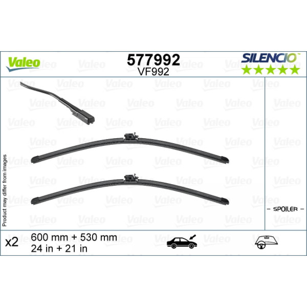 Puhastite komplekt Valeo Silencio VF992, 650/530 mm