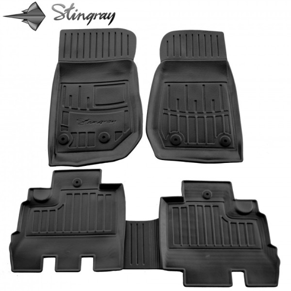 Kummist 3D jalamatid JEEP Wrangler JK (5 uksega) 2007-2018a., 5 tk / must / 5046065 / kõrgendatud servad